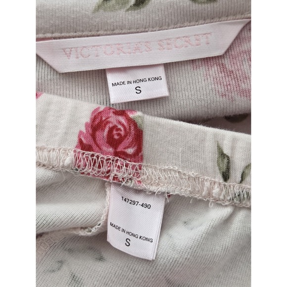 Victoria's Secret Floral Roses Two Piece Pajamas Set Women's Small Pants And Top - Picture 4 of 11